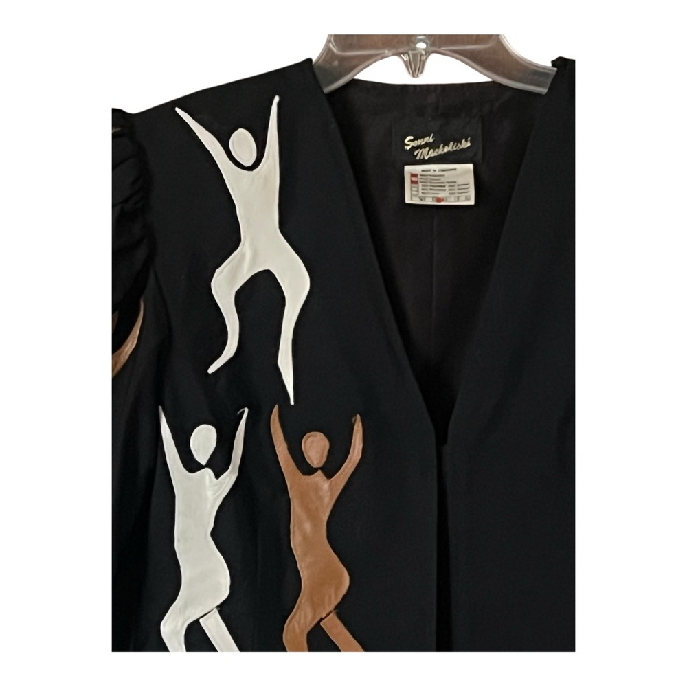 VTG. 80’s Sonni MackeliskI Zimbabwe Asymmetrical Leather figures Jacket Set. M - Picture 6 of 14